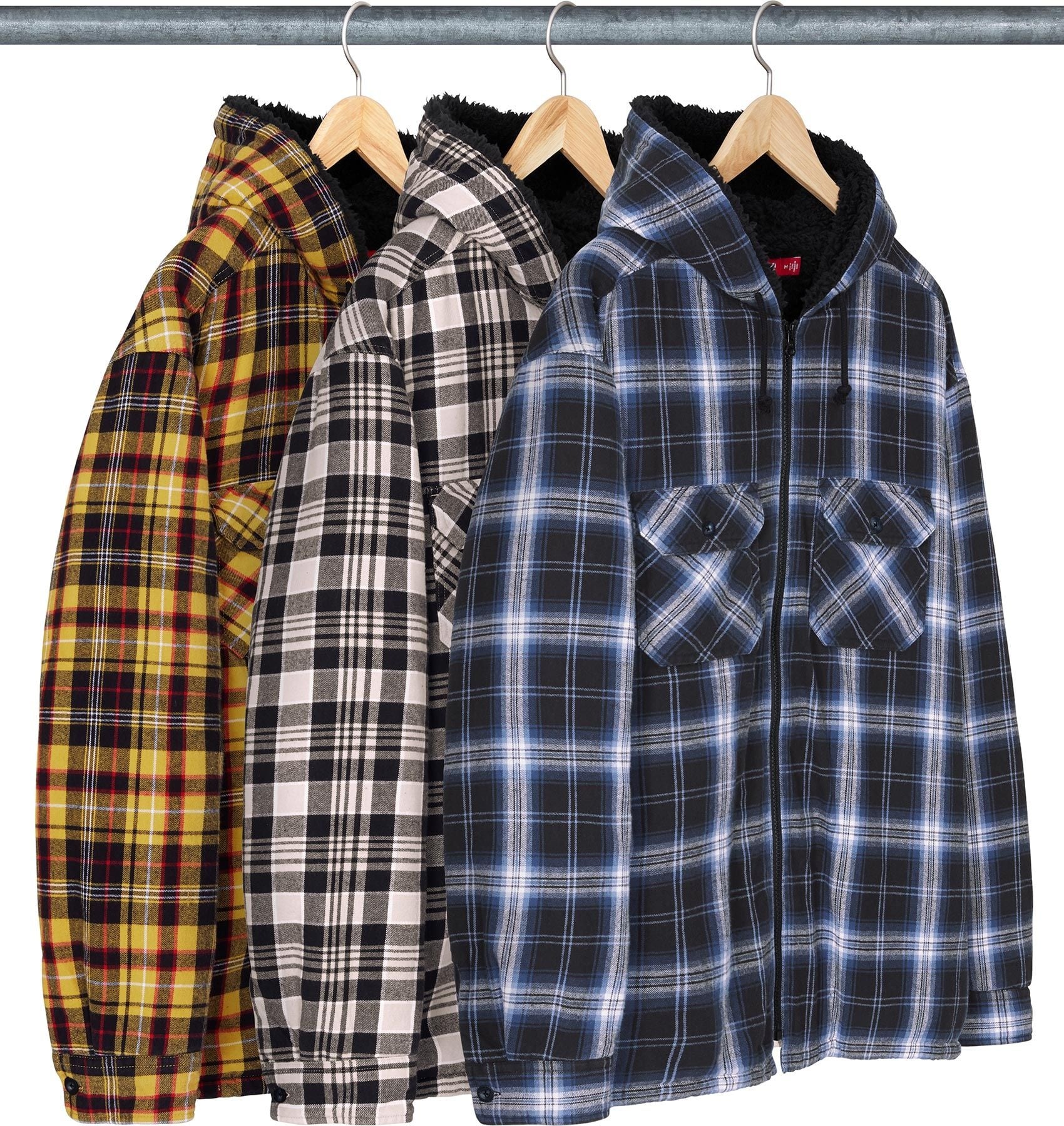 Lined Zip Up Hooded Flannel Shirt view 11